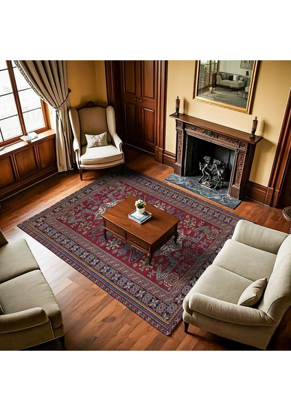 Bordo Madalyon Modern Etnik Desenli Halı | Makinada Yıkanabilir | Hav Toz Vermez | Leke Tutmayaz | Kaymaz Taban | Dijital Makine Baskı | Salon Yolluk Mutfak Halısı fiyatları