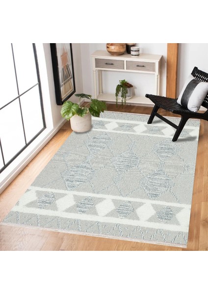 Mavi Geometrik Modern Etnik Desenli Halı | Makinada Yıkanabilir | Hav Toz Vermez | Leke Tutmayaz | Kaymaz Taban | Dijital Makine Baskı | Salon Yolluk Mutfak Halısı fiyatları