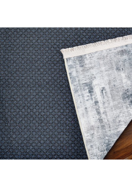 Koyu Mavi Soyut Modern Etnik Desenli Halı | Makinada Yıkanabilir | Hav Toz Vermez | Leke Tutmayaz | Kaymaz Taban | Dijital Makine Baskı | Salon Yolluk Mutfak Halısı fırsatları