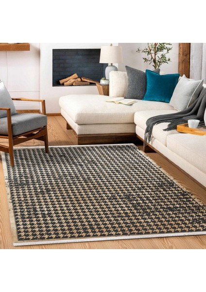 Siyah Kazayağı Modern Etnik Desenli Halı | Makinada Yıkanabilir | Hav Toz Vermez | Leke Tutmayaz | Kaymaz Taban | Dijital Makine Baskı | Salon Yolluk Mutfak Halısı fiyatları