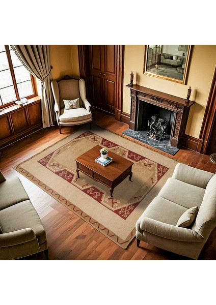 Krem Bordürlü Modern Etnik Desenli Halı | Makinada Yıkanabilir | Hav Toz Vermez | Leke Tutmayaz | Kaymaz Taban | Dijital Makine Baskı | Salon Yolluk Mutfak Halısı fiyatları