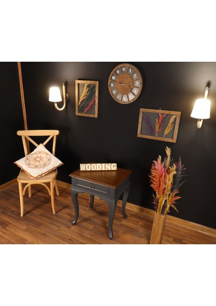 Çekmeceli Masif Antrasit Ceviz Komodin - Yan Sehpa modelleri