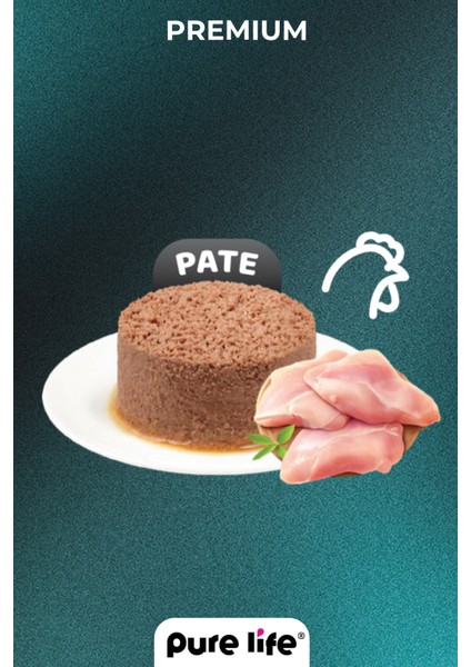 Purelife Pate Tavuk Etli Yetişkin Kedi Konserve Mama 400GR indirimleri