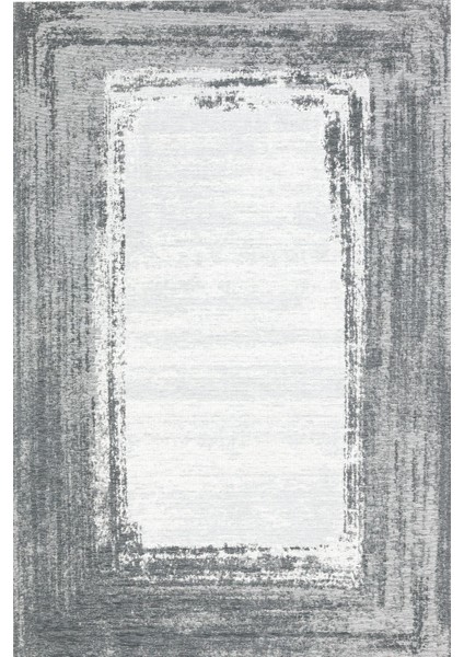 Gri Çerçeveli Modern Etnik Desenli Halı | Makinada Yıkanabilir | Hav Toz Vermez | Leke Tutmayaz | Kaymaz Taban | Dijital Makine Baskı | Salon Yolluk Mutfak Halısı