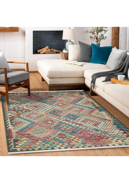 Gri Etnik Modern Etnik Desenli Halı | Makinada Yıkanabilir | Hav Toz Vermez | Leke Tutmayaz | Kaymaz Taban | Dijital Makine Baskı | Salon Yolluk Mutfak Halısı modelleri