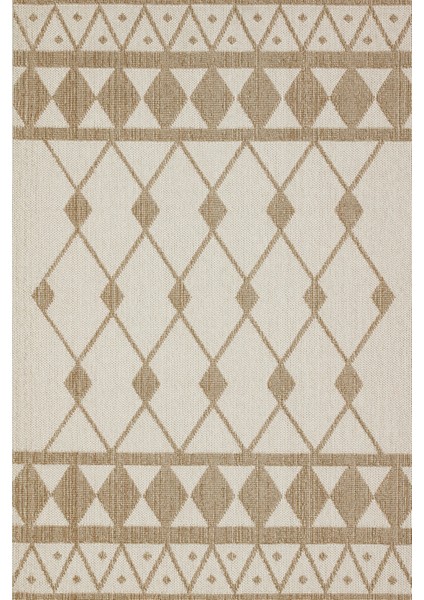 Bej Etnik Modern Etnik Desenli Halı | Makinada Yıkanabilir | Hav Toz Vermez | Leke Tutmayaz | Kaymaz Taban | Dijital Makine Baskı | Salon Yolluk Mutfak Halısı