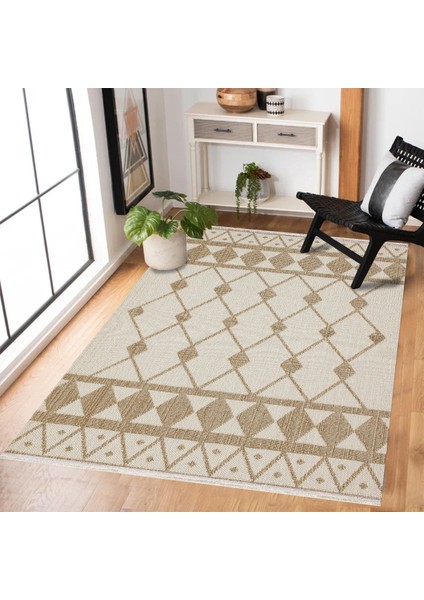 Bej Etnik Modern Etnik Desenli Halı | Makinada Yıkanabilir | Hav Toz Vermez | Leke Tutmayaz | Kaymaz Taban | Dijital Makine Baskı | Salon Yolluk Mutfak Halısı fiyatları