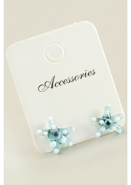 Allzey Deniz Yıldızı Cam Küpe-Açık Mavi fiyatları