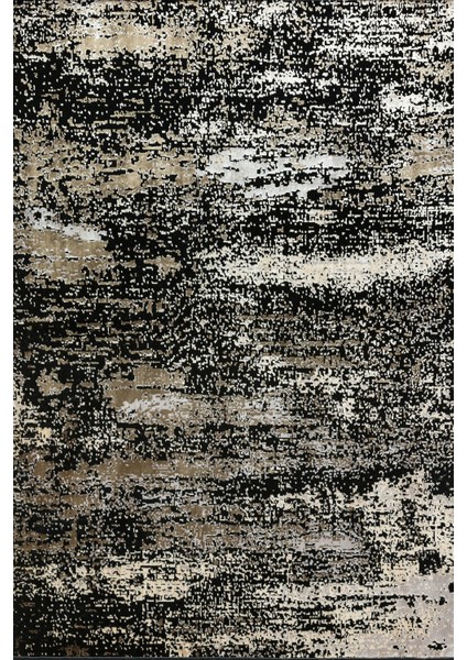 Siyah Soyut Modern Etnik Desenli Halı | Makinada Yıkanabilir | Hav Toz Vermez | Leke Tutmayaz | Kaymaz Taban | Dijital Makine Baskı | Salon Yolluk Mutfak Halısı