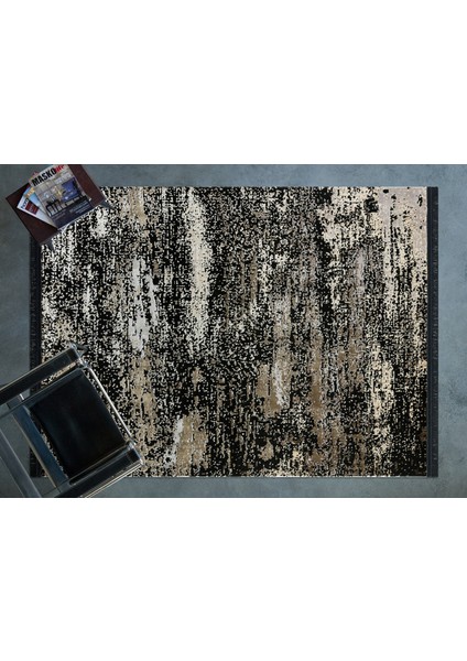 Siyah Soyut Modern Etnik Desenli Halı | Makinada Yıkanabilir | Hav Toz Vermez | Leke Tutmayaz | Kaymaz Taban | Dijital Makine Baskı | Salon Yolluk Mutfak Halısı fiyatları