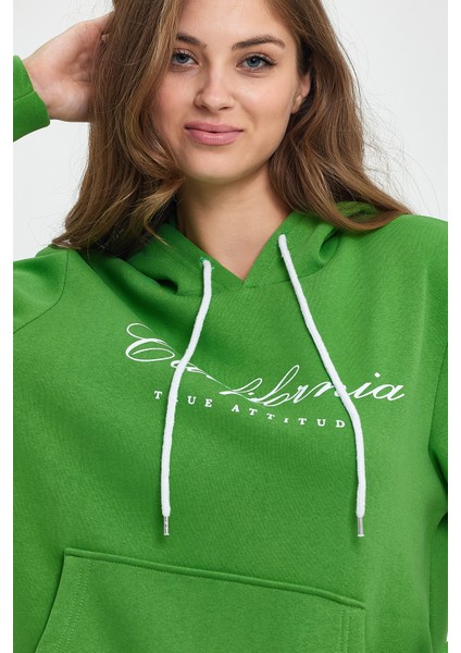 Süperlife Kadın Kapşonlu Rahat Kalıp Içi Polarlı 3 Iplik Californıa Baskılı Swetashırt SPR24SWK03 indirimleri