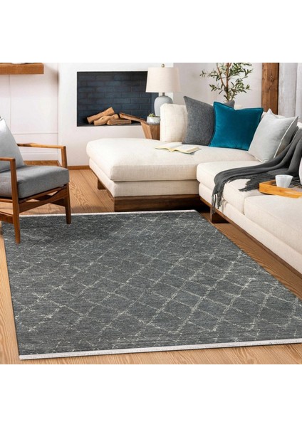Antrasit Geometrik Modern Etnik Desenli Halı | Makinada Yıkanabilir | Hav Toz Vermez | Leke Tutmayaz | Kaymaz Taban | Dijital Makine Baskı | Salon Yolluk Mutfak Halısı fiyatları