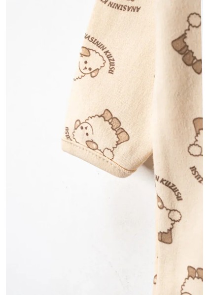 %100 Pamuk 9-12-18 Ay Kuzu Hayvan 3'lü Patiksiz Manşetli Tulum (Kız Erkek Bebek Çocuk) indirimleri