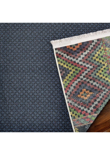 Siyah Geometrik Modern Etnik Desenli Halı | Makinada Yıkanabilir | Hav Toz Vermez | Leke Tutmayaz | Kaymaz Taban | Dijital Makine Baskı | Salon Yolluk Mutfak Halısı fırsatları