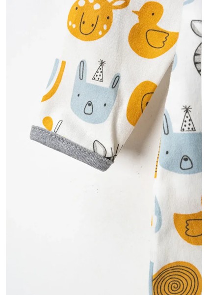 %100 Pamuk 9-12-18 Ay Renkli 3'lü Patiksiz Manşetli Tulum (Kız Erkek Bebek Çocuk) fırsatları