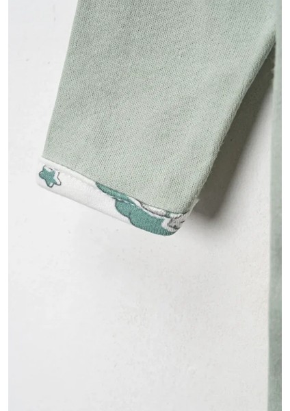 %100 Pamuk 9-12-18 Ay Yeşil Organik Ayı 3'lü Patiksiz Manşetli Tulum (Kız Erkek Bebek Çocuk) modelleri