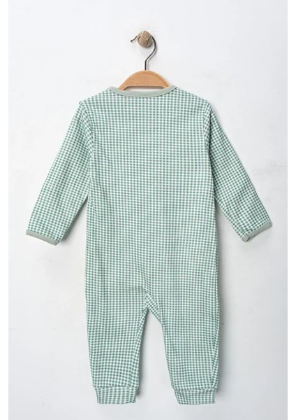 %100 Pamuk 9-12-18 Ay Yeşil Organik Ayı 3'lü Patiksiz Manşetli Tulum (Kız Erkek Bebek Çocuk) indirimleri