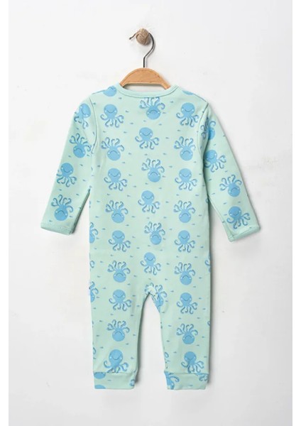 %100 Pamuk 9-12-18 Balık Deniz 3'lü Patiksiz Manşetli Tulum (Kız Erkek Bebek Çocuk) indirimleri