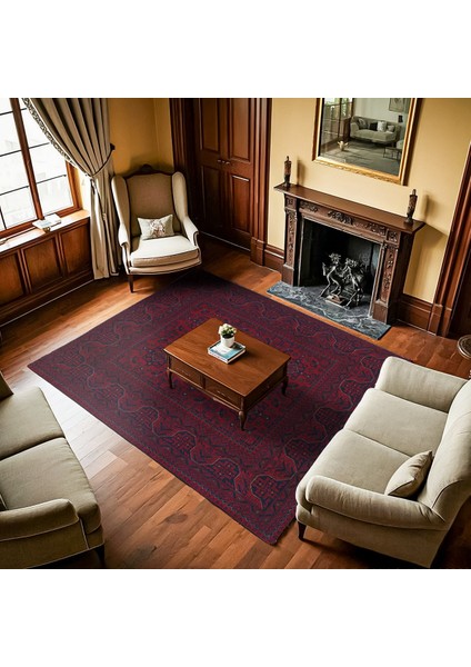 Bordo Bordürlü Modern Etnik Desenli Halı | Makinada Yıkanabilir | Hav Toz Vermez | Leke Tutmayaz | Kaymaz Taban | Dijital Makine Baskı | Salon Yolluk Mutfak Halısı fiyatları