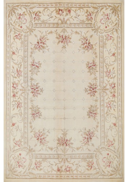 Krem Çiçekli Modern Etnik Desenli Halı | Makinada Yıkanabilir | Hav Toz Vermez | Leke Tutmayaz | Kaymaz Taban | Dijital Makine Baskı | Salon Yolluk Mutfak Halısı