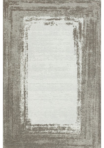 Kahve Çerçeveli Modern Etnik Desenli Halı | Makinada Yıkanabilir | Hav Toz Vermez | Leke Tutmayaz | Kaymaz Taban | Dijital Makine Baskı | Salon Yolluk Mutfak Halısı