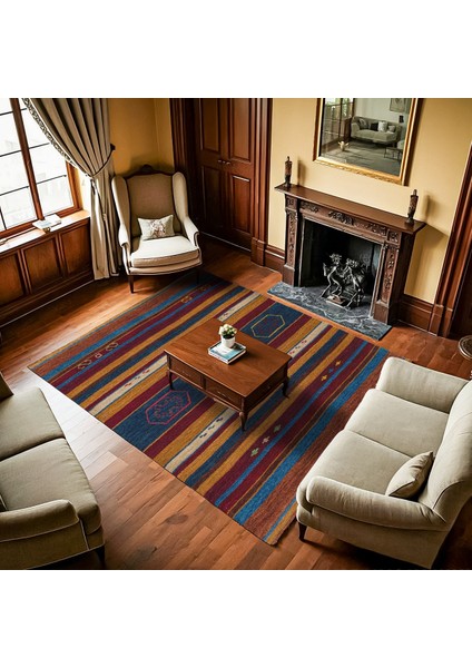 Bordo Çizgili Modern Etnik Desenli Halı | Makinada Yıkanabilir | Hav Toz Vermez | Leke Tutmayaz | Kaymaz Taban | Dijital Makine Baskı | Salon Yolluk Mutfak Halısı fırsatları