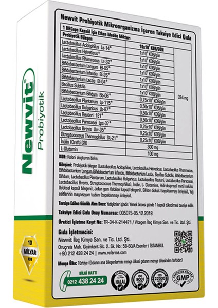 Asfstore Newvit Probiyotik 30 Kapsül fiyatları