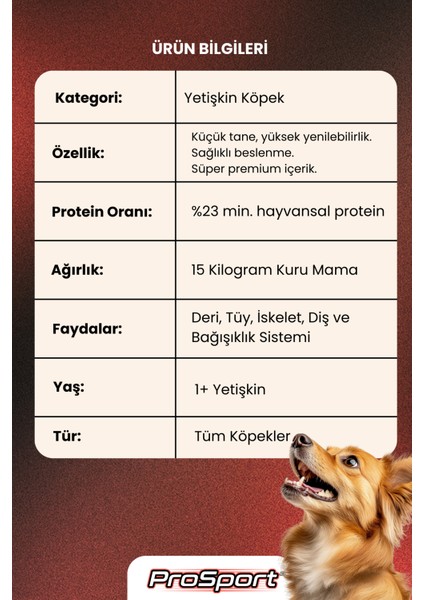 Prosport Biftekli Yetişkin Köpek Maması 15KG fiyatları