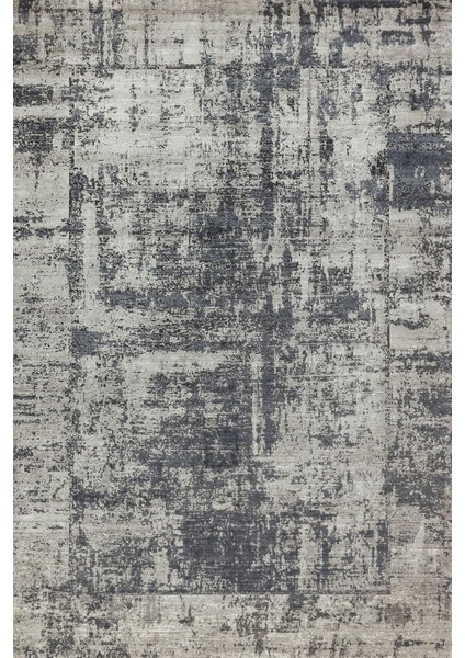 Gri Soyut Modern Etnik Desenli Halı | Makinada Yıkanabilir | Hav Toz Vermez | Leke Tutmayaz | Kaymaz Taban | Dijital Makine Baskı | Salon Yolluk Mutfak Halısı