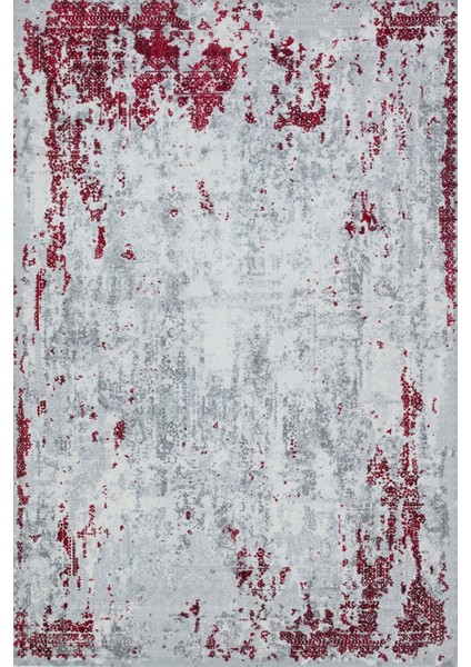 Kırmızı Soyut Modern Etnik Desenli Halı | Makinada Yıkanabilir | Hav Toz Vermez | Leke Tutmayaz | Kaymaz Taban | Dijital Makine Baskı | Salon Yolluk Mutfak Halısı