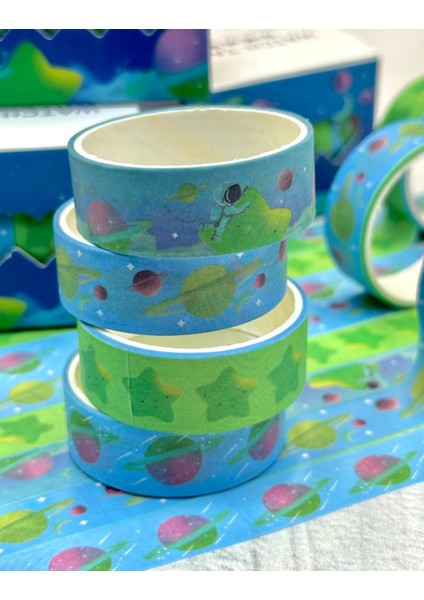 Galaksi Macerası 4'lü Washi Bant Set/washi Tape/masking Tape/desenli Bant fiyatları