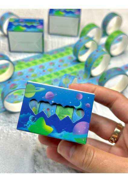Galaksi Macerası 4'lü Washi Bant Set/washi Tape/masking Tape/desenli Bant fırsatları