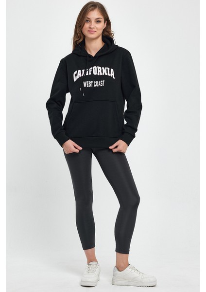 Kadın Kapşonlu Rahat Kalıp Içi Polarlı 3 Iplik Californıa West Baskılı Swetashırt SPR24SWK08 modelleri