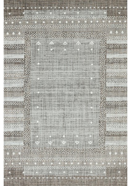 Kahve Etnik Modern Etnik Desenli Halı | Makinada Yıkanabilir | Hav Toz Vermez | Leke Tutmayaz | Kaymaz Taban | Dijital Makine Baskı | Salon Yolluk Mutfak Halısı