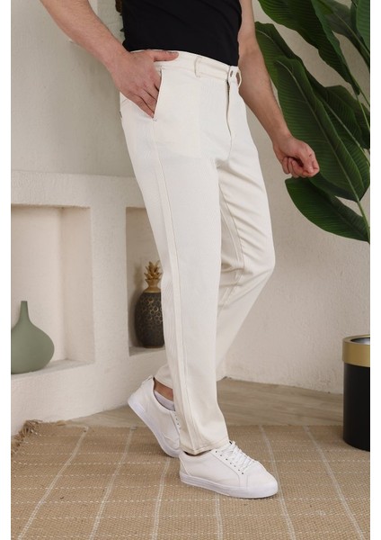 Erkek Casual Slim Fit Cord Desenli Kumaş Pantolon fiyatları