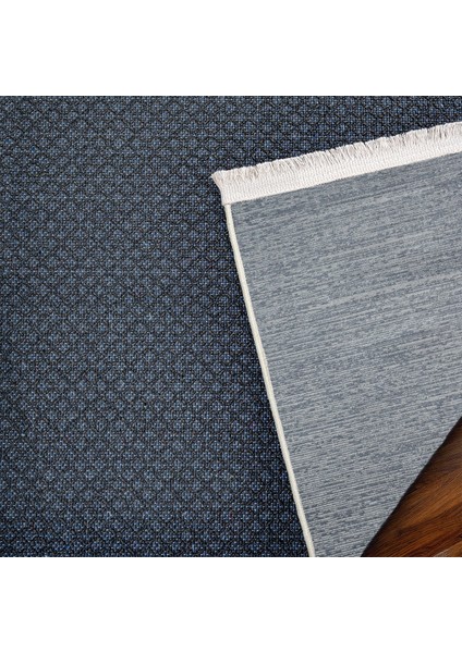 Koyu Mavi Düz Modern Etnik Desenli Halı | Makinada Yıkanabilir | Hav Toz Vermez | Leke Tutmayaz | Kaymaz Taban | Dijital Makine Baskı | Salon Yolluk Mutfak Halısı fırsatları