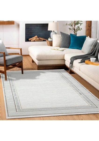 Krem Çerçeveli Modern Etnik Desenli Halı | Makinada Yıkanabilir | Hav Toz Vermez | Leke Tutmayaz | Kaymaz Taban | Dijital Makine Baskı | Salon Yolluk Mutfak Halısı fırsatları