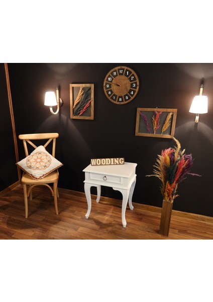 Çekmeceli Masif Beyaz Komodin - Yan Sehpa fiyatları