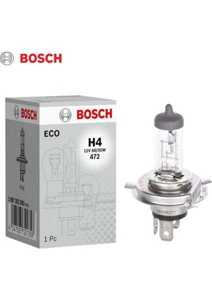 Bosch 12V H4 Ampul 60 55W 43T N11.1387