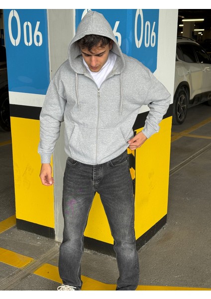 Erkek Overfit Fermuarlı Kapüşonlu Hırka modelleri