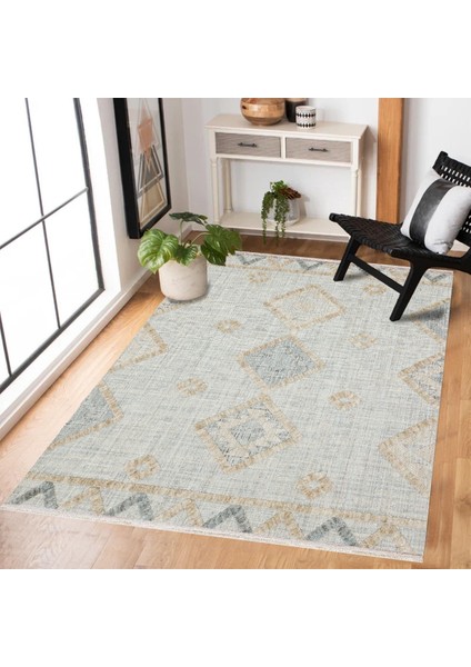 Bej Geometrik Modern Etnik Desenli Halı | Makinada Yıkanabilir | Hav Toz Vermez | Leke Tutmayaz | Kaymaz Taban | Dijital Makine Baskı | Salon Yolluk Mutfak Halısı fiyatları