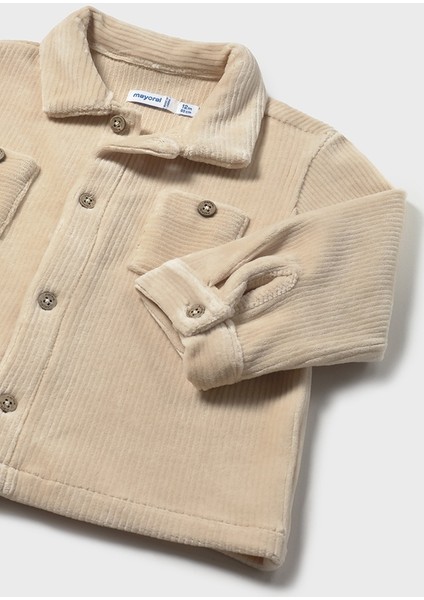 Bej Renk Örgü Pantolon Takım Gömlek (01-04 Yaş Arası Bedenler) - Bej