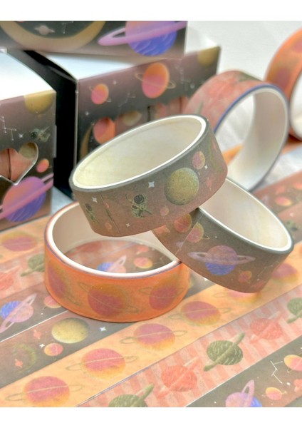 Gezegenler Diyarı 4'lü Washi Bant Set/washi Tape/masking Tape/desenli Bant indirimleri