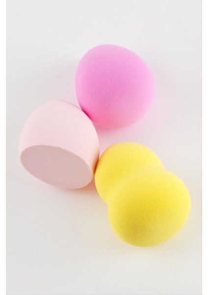 Allzey 3 Adet Yumurta Silindir Makyaj Süngeri-Renkli