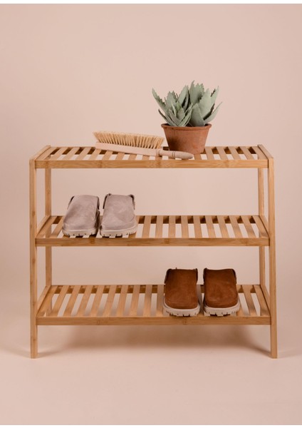 Bambu 3 Katlı Düzenleyici Dolap Raf Ayakkabılık 70X59X26 cm fırsatları