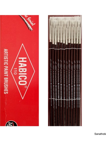 Habico 110 Samur Kılı Sulu ve Akrilik Boya Fırçası tezhip, minyatür-No:4/0 modelleri