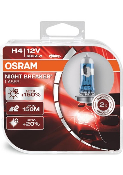 Osram Night Breaker Laser H4 Ampul 64193NL - %150 Daha Fazla Işık