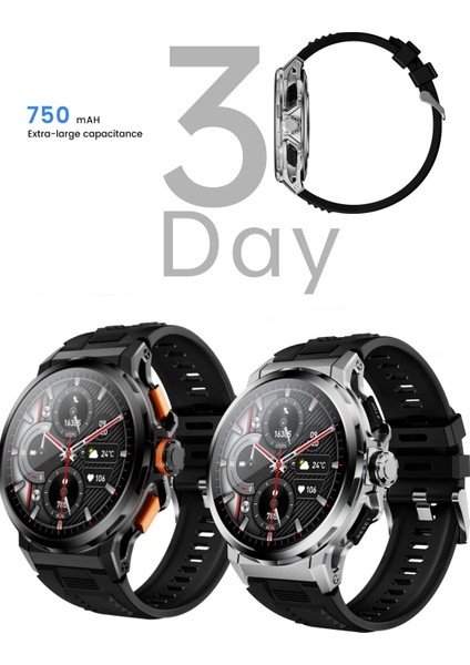 Kalobee SK43 Akıllı Saat Ultra Kaliteli 3 Kordonlu Amoled Ekran/sesli GÖRÜŞME/48MM KASA/750MAH Pil