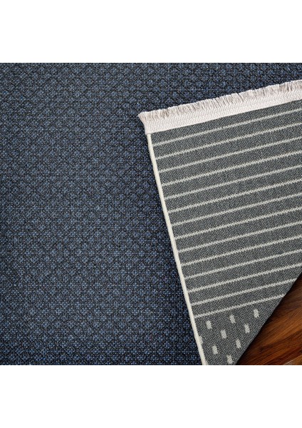 Mavi Çerçeveli Modern Etnik Desenli Halı | Makinada Yıkanabilir | Hav Toz Vermez | Leke Tutmayaz | Kaymaz Taban | Dijital Makine Baskı | Salon Yolluk Mutfak Halısı fırsatları