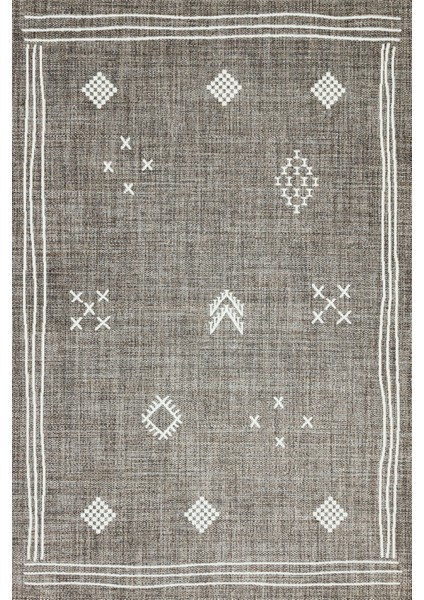 Kahve Etnik Modern Etnik Desenli Halı | Makinada Yıkanabilir | Hav Toz Vermez | Leke Tutmayaz | Kaymaz Taban | Dijital Makine Baskı | Salon Yolluk Mutfak Halısı